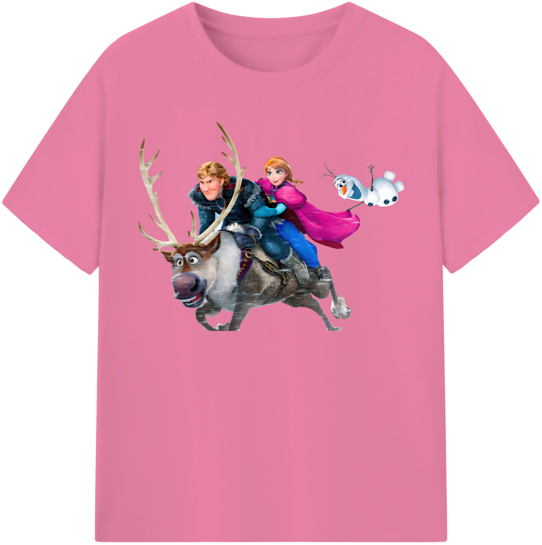 （画像用） アナと雪の女王 アンナ エルサ Frozen Anna Elsa 綿100％半袖Tシャツ（フロントプリント）